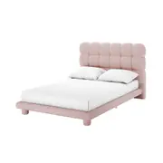 Aina Tufted Boucle Bed Frame - Pink Double
