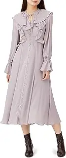 [Lily Brown] LWFO234275 Women's Ruffle Trim Clay Prong Dress