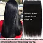 Invisible One Piece Clip In 100% Remy Human Hair Extensions 3/4Full Head Black