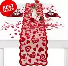 Valentine's Day Table Runner Red Heart Lace Wedding Party Decor 13 X 72 Inch