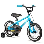 NuNu 12" 14" 16" Kids Bike BMX Style for 2-7 blue 16 Inch With Training Wheels
