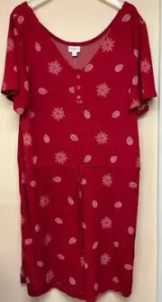 Lularoe Simply Comfortable Xanthe Red Split Skirt Dress XL New w/Tags