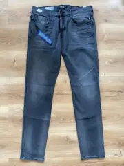 REPLAY ANBASS HYPERFLEX Jeans Men Size W34L34 Slim Fit Black Stretch Denim M914Y