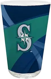 The Memory Company MLB Pint Glass Carbon Design Seattle Mainers, Team Color, 16oz