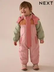 Pink Waterproof Colour Block Snowsuit (3mths-7yrs) (E25288) | $55 - $61