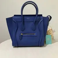 在飛比找PopChill優惠-[二手] Celine 賽琳靛青色牛皮手提包Luggage 