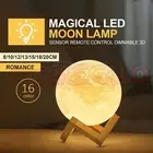 Magical Moon Lamp LED Night Light Moonlight Sensor Remote Control Dimmable 3D