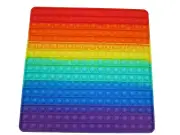 Jumbo Rainbow Color Square PopIt Fidget Toy Sensory Stress Relif Popping NEW