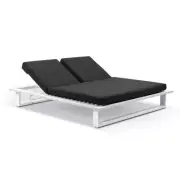 NEW Arcadia Double Aluminium Sun Lounge In White - Outdoor Sun Lounges