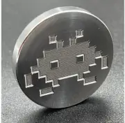 Golf Ball Marker - Space Invader Alien - Stainless Steel