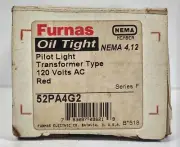 Furnas 52PA4G2 Incandescent Transformer Type Pilot Light w/ Red Lens (No Bulb