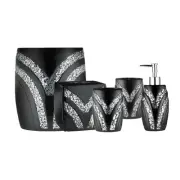 Bath Accessory 5PC Set Soap Pump, Toothbrush, Tumbler, Waste Box and Tissue Box
