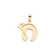 14k Two-tone GoldY and 14k Two-tone GoldW Two-tone Gold Solid Satin Chai Charm