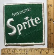 Vintage Savourez Sprite Logo Patch French Enjoy Soda Pop Drink Delivery Uniform
