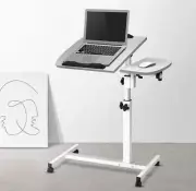 Portable Laptop Desk Table Mobile Adjustable Height Notebook Computer PC White