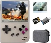 KJArrow Handheld Game Console for Kids and Adults, RG35XX Retro Gameboy Preload 5474 Games, Classic Video Game Player Linux System 64G Support TV Wireless Gamepad, Portable Gaming Machine, Gray