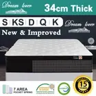 Double Queen King Single Mattress Bed Euro Top Spring Foam Medium Firm 34cm