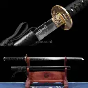 T10 Clay Tempered Chokuto Japanese Samurai Straight Katana Sword Real Hamon