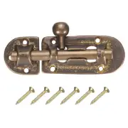 Copper Barrel Bolt Latch, Solid Barrel Bolt Buckle Lock with Screws, Bronze