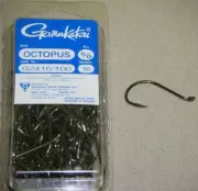 GAMAKATSU BIG GAME FISHING OCTOPUS HOOKS 100 PK SIZE 6/0 STOCK #02416-100 NSB