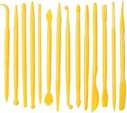 Clay Tools, 14-Piece DIY Plastic Polymer Carving Set Clay Kit Pottery Modeling for Carving, Styling, Embossing, Suitable for Children Adults