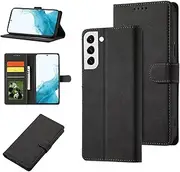 [YocoverTech] for Samsung S24 Plus 5G Wallet Case,for Galaxy S24 Plus 5G Case[6.7"] Retro Matte PU Leather Wallet Flip Cover with RFID Blocking Card Slots Magnetic Closure Kickstand Cover-Black