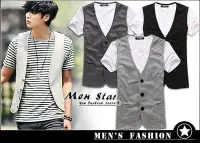 在飛比找Yahoo!奇摩拍賣優惠-【Men Star】免運費 韓版高棉質西裝背心 團購西裝背心