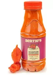 Bertie's Trinidad Scorpion Pepper Sauce (10 Oz/300ml) | Strong Flavour