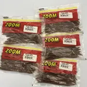 (5 Packs) Zoom Bait Trick Worm 6.75" Pumpkin 20 Pk Fishing Soft Plastic Lure