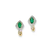 14k Yellow Gold Dia u0026 Emer Earrings