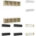 2x Wall-mounted TV HiFi Cabinet Stand Lowboard Chipboard Multi Colours vidaXL