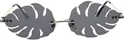 [Healeved] 1Pc Leaf Shape Frameless Sunglasses for Parties Photo Props and Events Color Durable Design Fun Accessory for Photo Booths and Celebrations