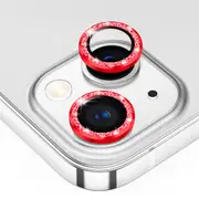 ZUSLAB iPhone 14 Plus Camera Lens Protector, 9H Tempered Glass Camera Cover Screen Protector Metal Individual Ring for Apple (2022) - Sparkling Red