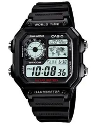 在飛比找Yahoo!奇摩拍賣優惠-【萬錶行】CASIO 十年電力世界時間錶款 AE-1200W