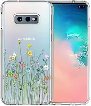Galaxy S10e Case, Unov Clear with Design Soft TPU Shock Absorption Slim Embossed Floral Pattern Protective Back Cover for Samsung Galaxy S10e 5.8in (Flower Bouquet)