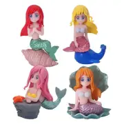 4PCS Mini Aquarium Fish Tank Mermaid Ornament DIY Craft Desk Theme Home Decors