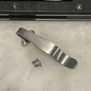 Satin Titanium Deep Pocket Clip For Benchmade 970 Spec War Emerson CQC-7 Knife