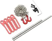 1/10 RC Rod Mount RC Car Part and RC Trailer Hook Stable for RC Crawler Easy to Install Adjustable Accessory, red