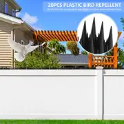 20pcs Bird Spikes Detachable Birds Deterrent Spike Reusable Plastic teQvC