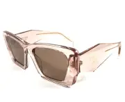 Prada Sunglasses SPR08Y 19Q-10D Transparent Peach Frames Brown Lenses 51-18-145