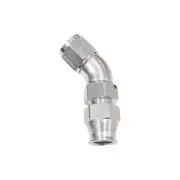 Aeroflow 45 Deg Tube To Female Adapter Hardline Fittings Silver 3/4" to -12 AN