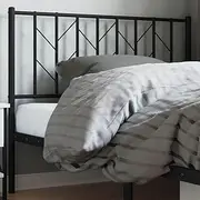 Metal Headboard Black 107 cm King Single, King, Frame, Queen Size, Adjustable, Headboards, Bed, Head, Wall, Only, Steel, Cama de, 112x3x90cm