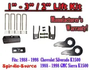 Torsion Level 1- 3" FORGED KEYS + EXT + 2" Blocks FOR 88 - 98 Chevrolet GMC 1500