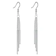 Long Tassel Dangle Drop Earrings 925 Sterling Silver Long Linear Earrings Jewelr