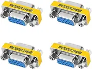 15 Pin VGA Coupler 4 Pack, VGA Female to Female SVGA Adapter Connector, HD15 Mini Gender Changer Extender Support 1080P Full HD for Laptop, PC, Projector, HDTV, Display