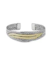 Samuel B 18K & Silver Crossover Bangle Bracelet