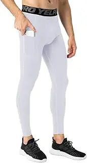 [TOPTIE] Compression Cool Dry Sports Tights Pants Baselayer Running Yoga Leggings-White-L