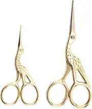 2PCS Vintage Stork Shape Sewing Scissors Stainless Steel Tailor Scissors Sewing