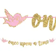 Disney Princess Once Upon A Time Glittered Ribbon Letter Banner
