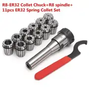 R8-ER32 Spring Collet Chuck Set Spring Clamps 7/16 inch Spanner Chuck Holder